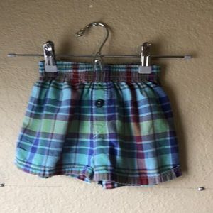Girls Shorts Vintage 90’s Blue & Green Plaid Elastic Waist Shorts Girls Size 3